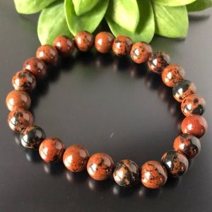 Mahogany Obsidian 8mm Natural Stone Beads Stretchable Bracelet